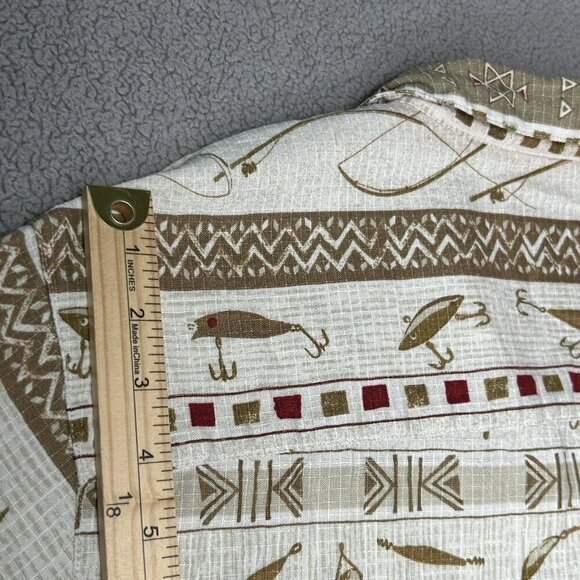 Vintage Woolrich Shirt Mens Medium Fishing Rip Stop Tackle Lures Aztek Outdoor - Picture 12 of 13